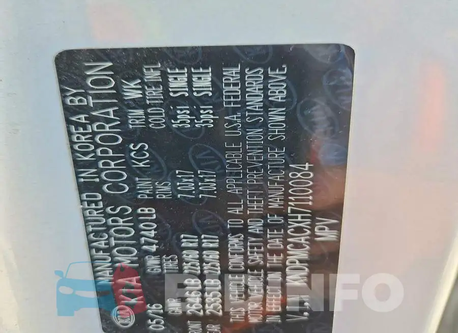 KNDPMCACXH7110084 Photo# 13