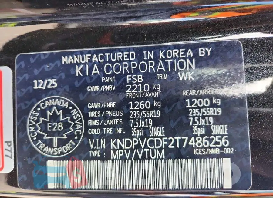KNDPVCDF2T7486256 Photo# 13