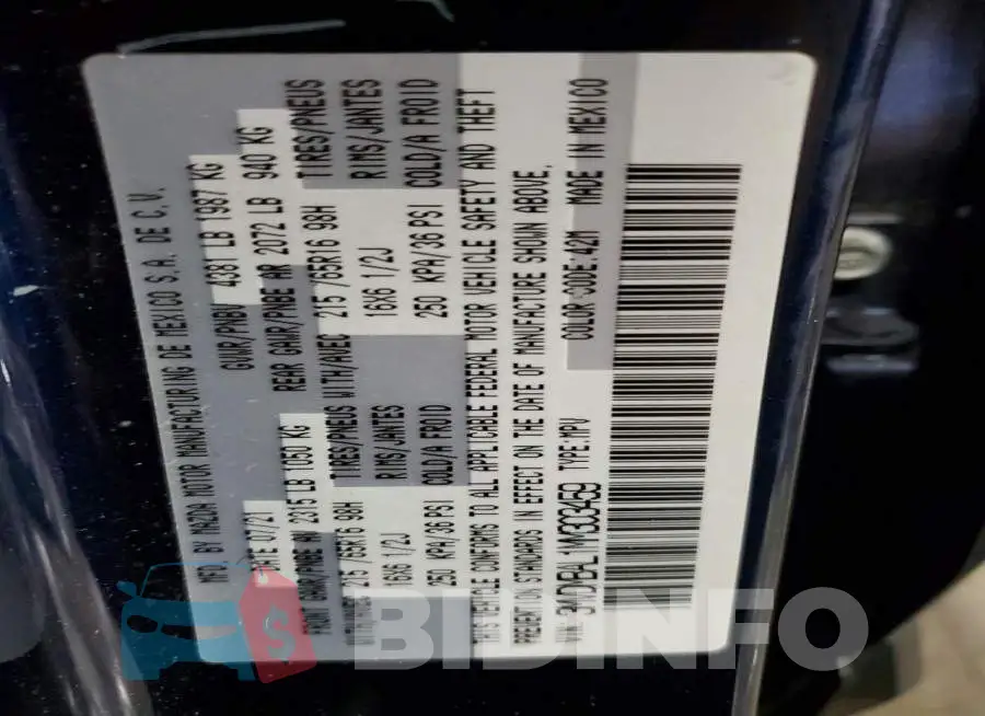 3MVDMBAL1MM303459 Photo# 12