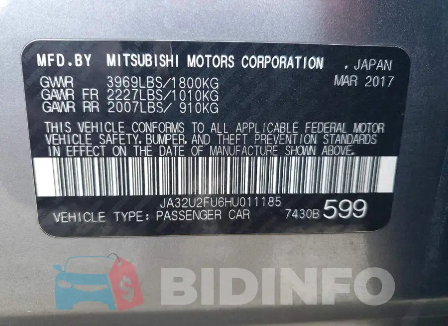 JA32U2FU6HU011185 Photo# 12