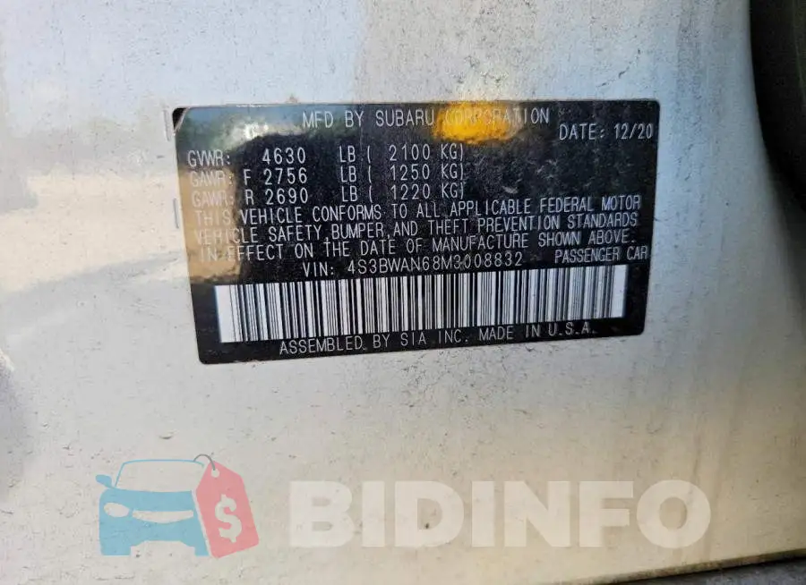 4S3BWAN68M3008832 Photo# 12