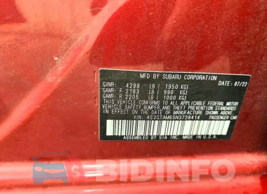 4S3GTAM65N3728414 Photo# 13