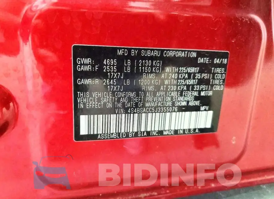 4S4BSACC5J3355076 Photo# 13