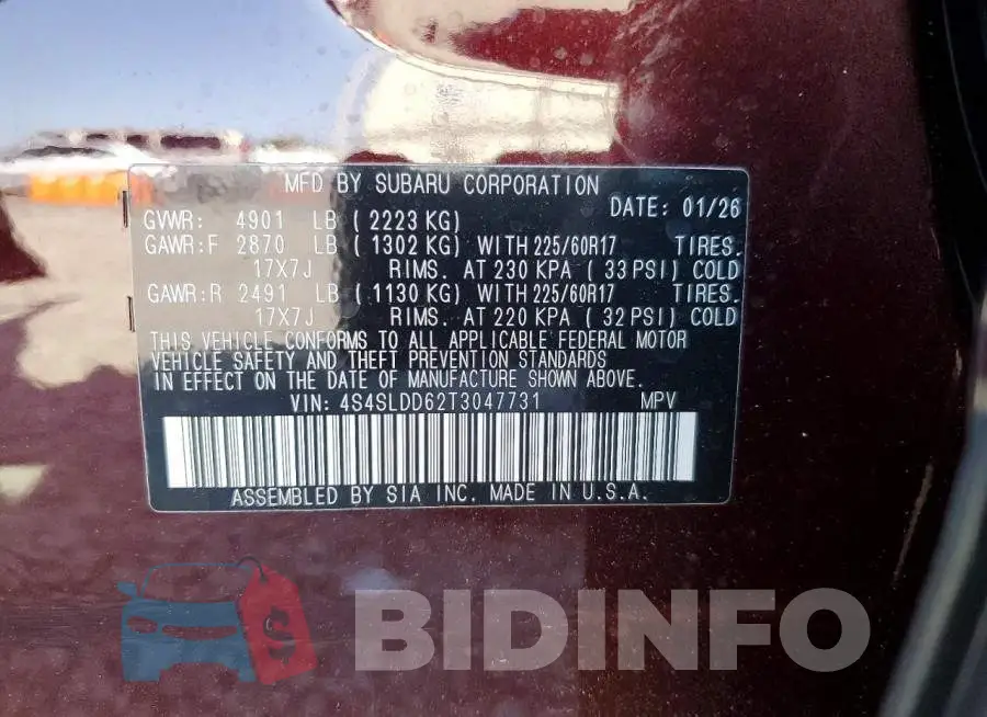 4S4SLDD62T3047731 Photo# 13