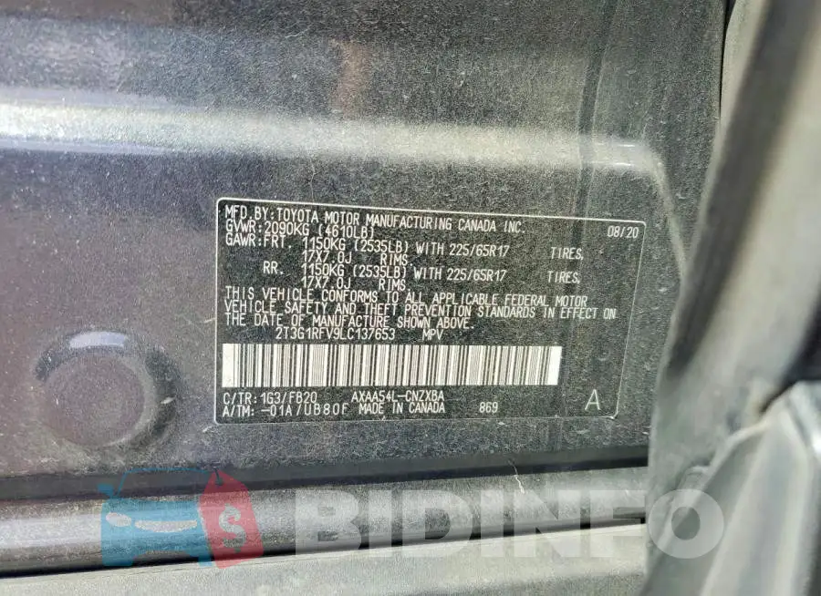 2T3G1RFV9LC137653 Photo# 12