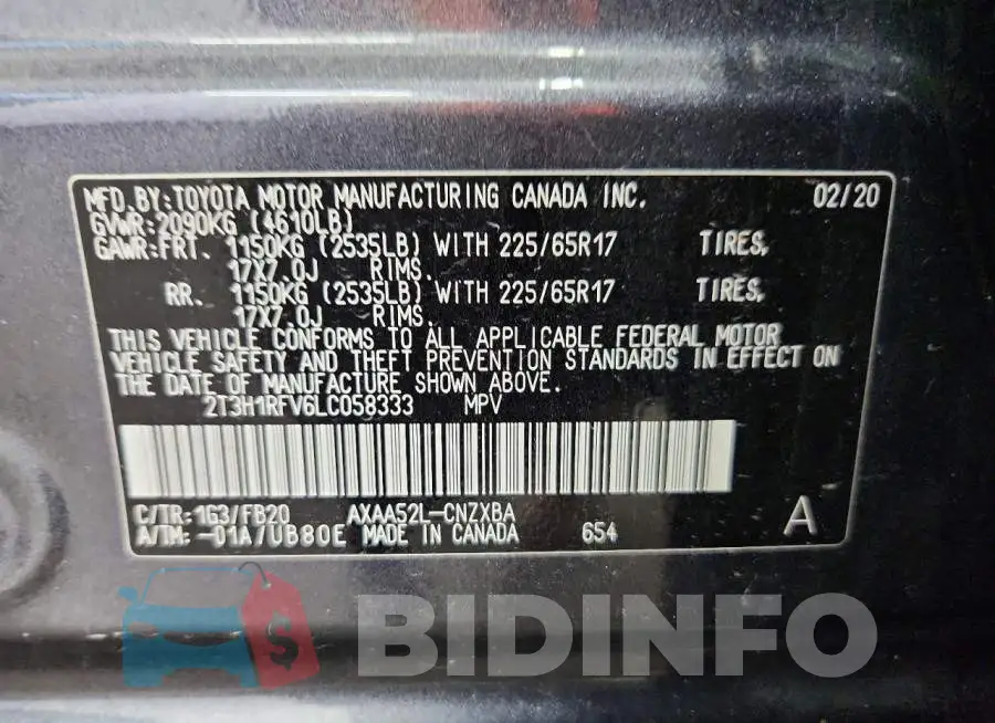 2T3H1RFV6LC058333 Photo# 13