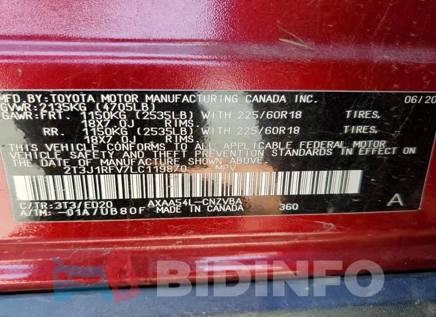 2T3J1RFV7LC119870 Photo# 13