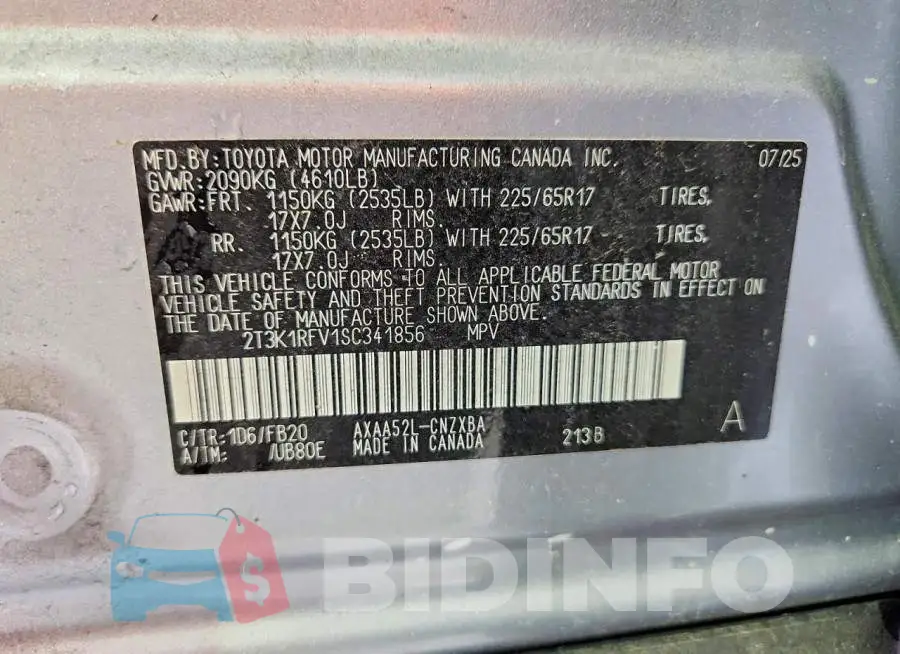 2T3K1RFV1SC341856 Photo# 14