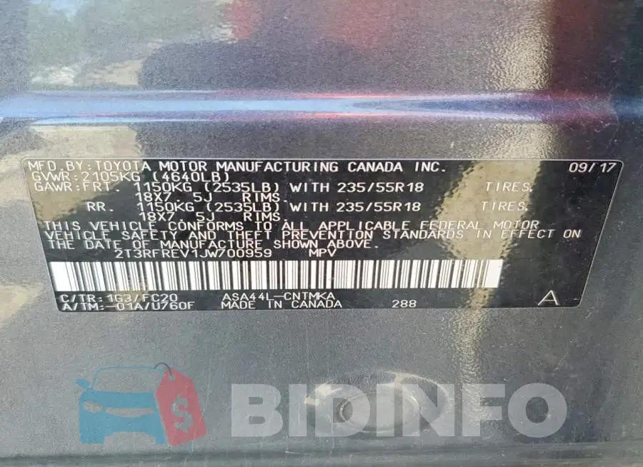 2T3RFREV1JW700959 Photo# 14