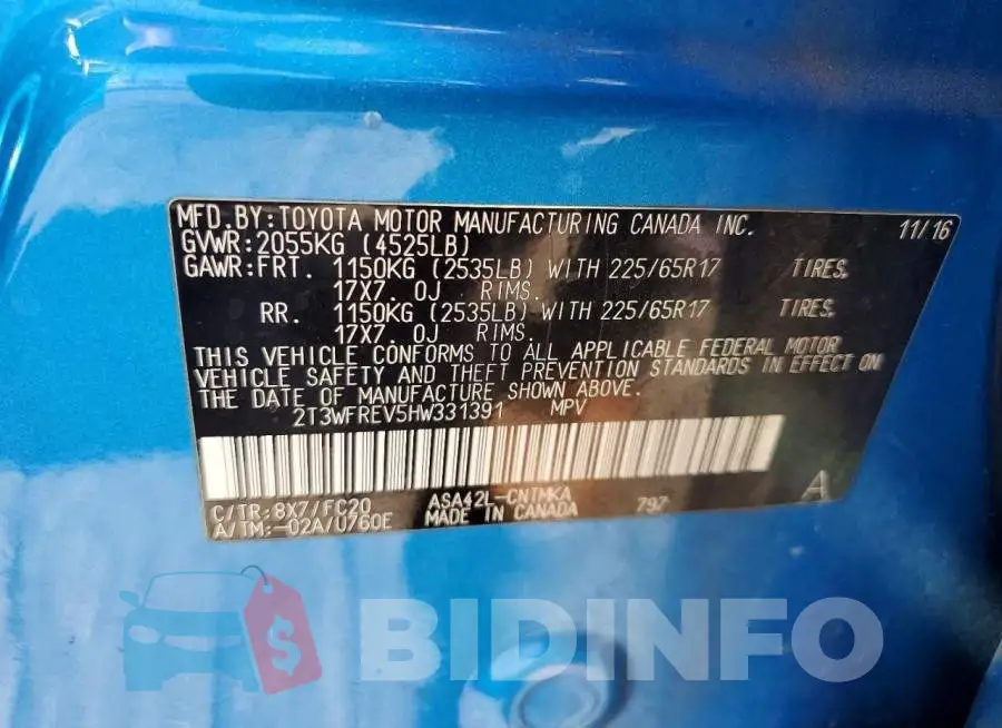 2T3WFREV5HW331391 Photo# 13