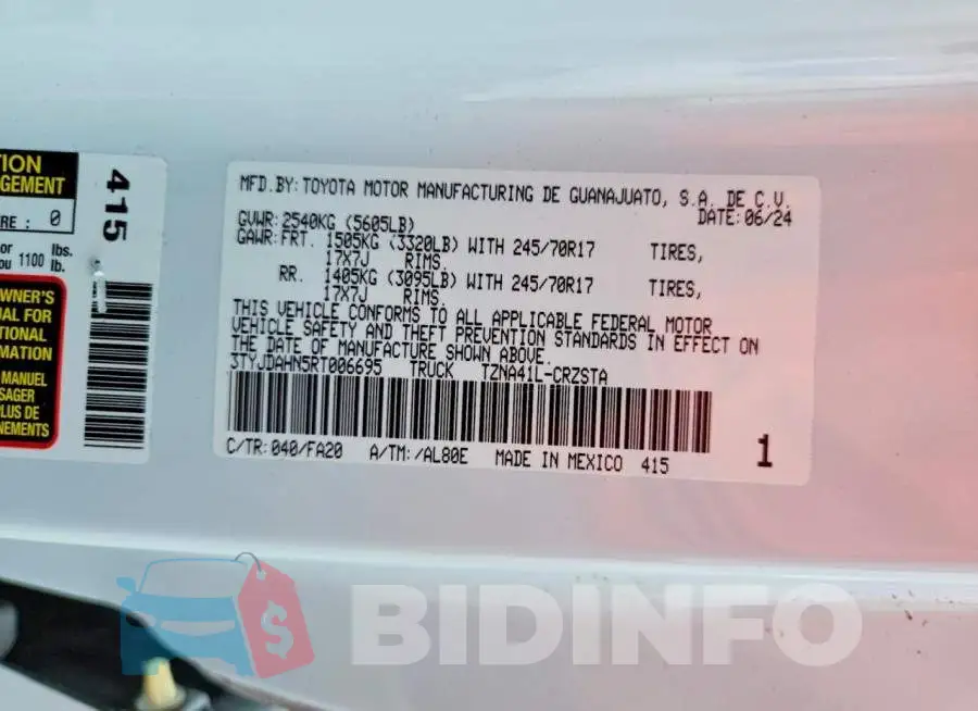 3TYJDAHN5RT006695 Photo# 12