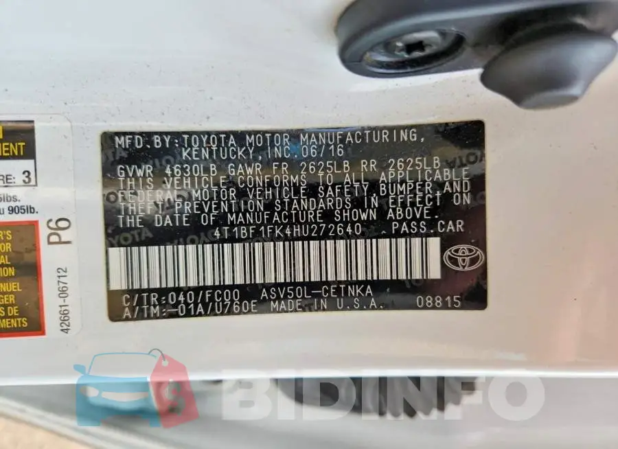 4T1BF1FK4HU272640 Photo# 12
