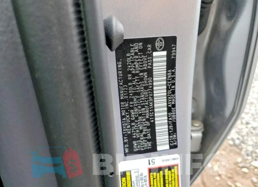 4T1C11AK9PU774990 Photo# 12