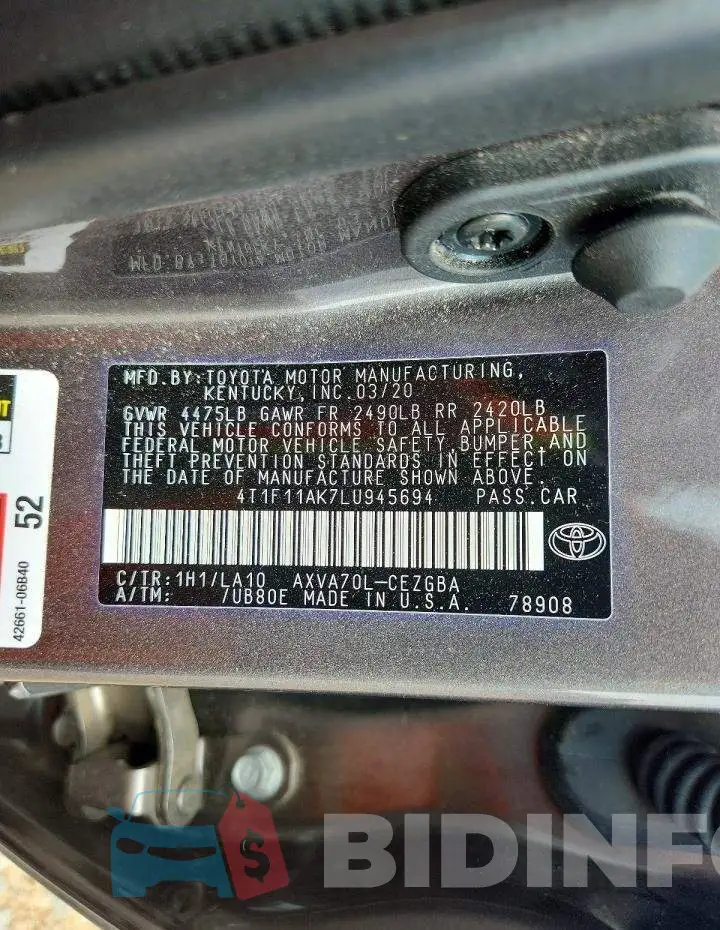 4T1F11AK7LU945694 Photo# 12