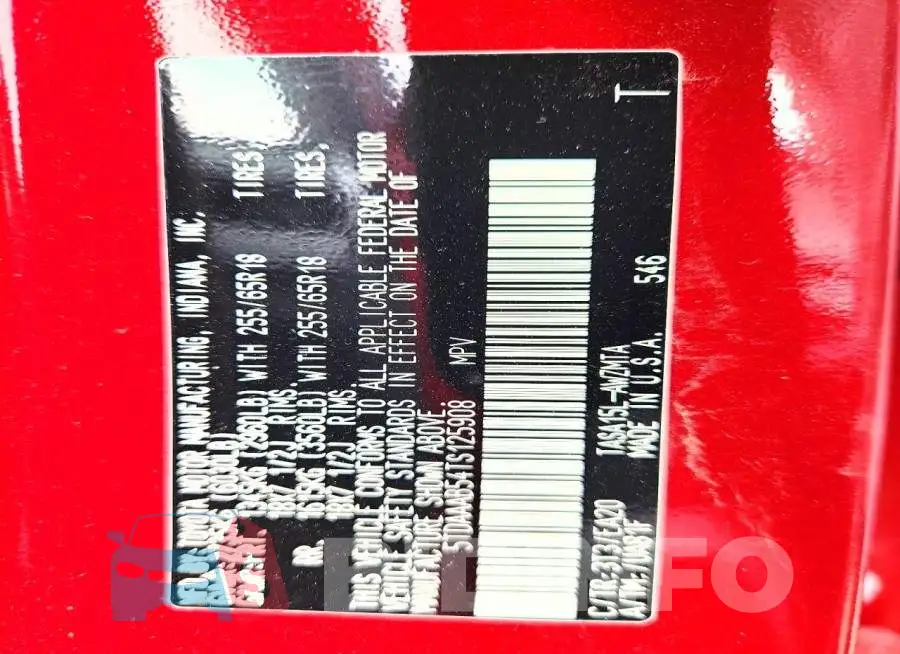 5TDAAAB54TS125908 Photo# 13