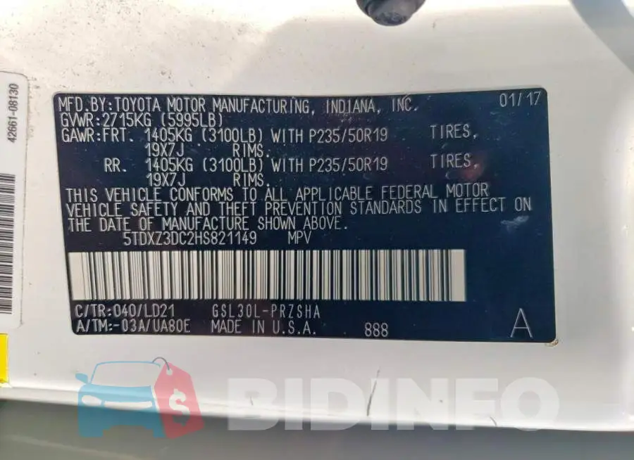 5TDXZ3DC2HS821149 Photo# 13