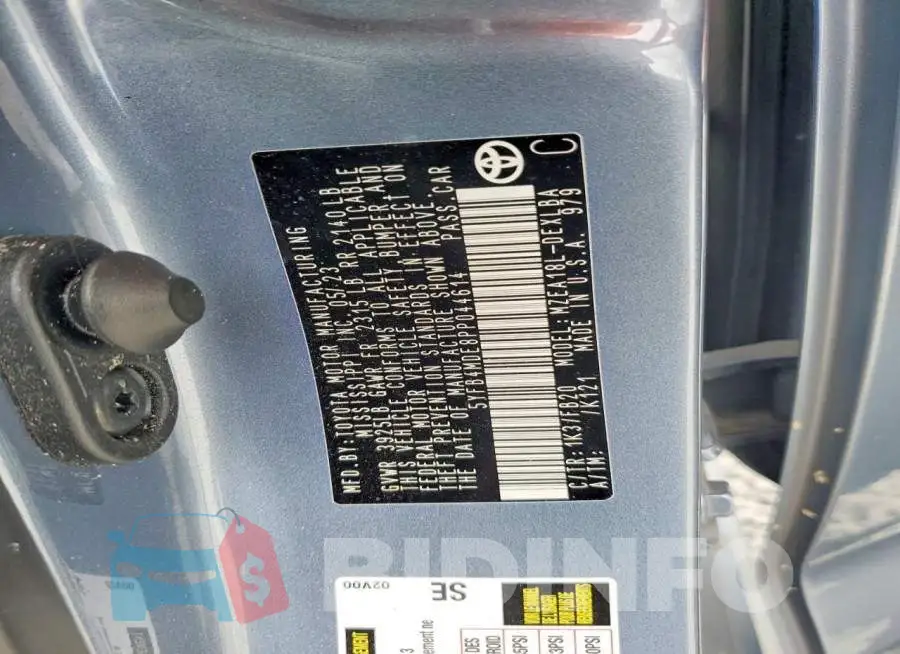 5YFB4MDE8PP044614 Photo# 12