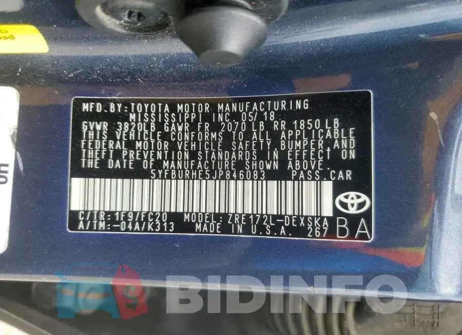 5YFBURHE5JP846083 Photo# 13