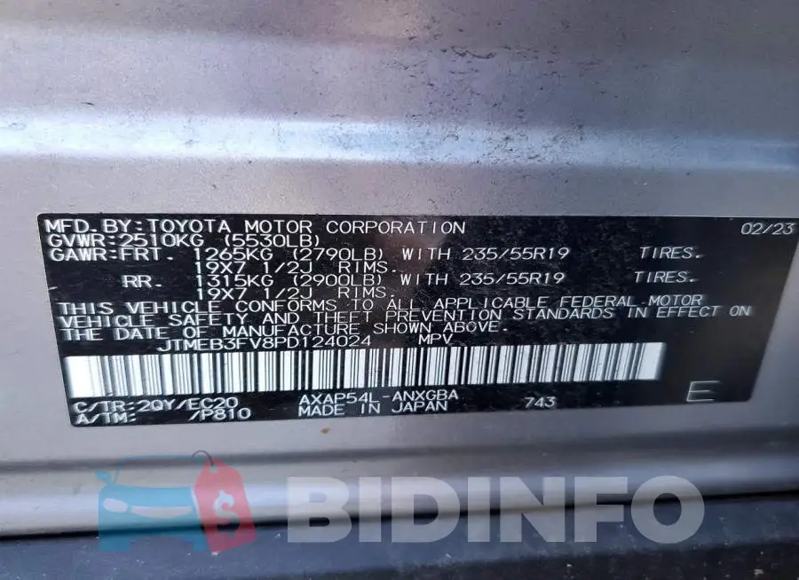 JTMEB3FV8PD124024 Photo# 13