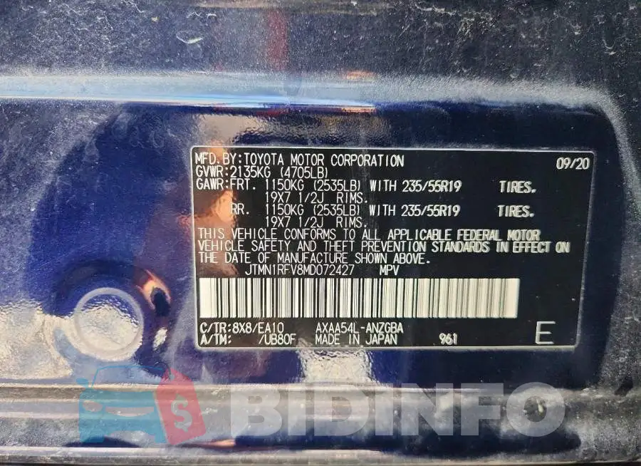 JTMN1RFV8MD072427 Photo# 13