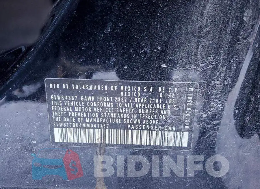 3VW6T7BU4MM041757 Photo# 12