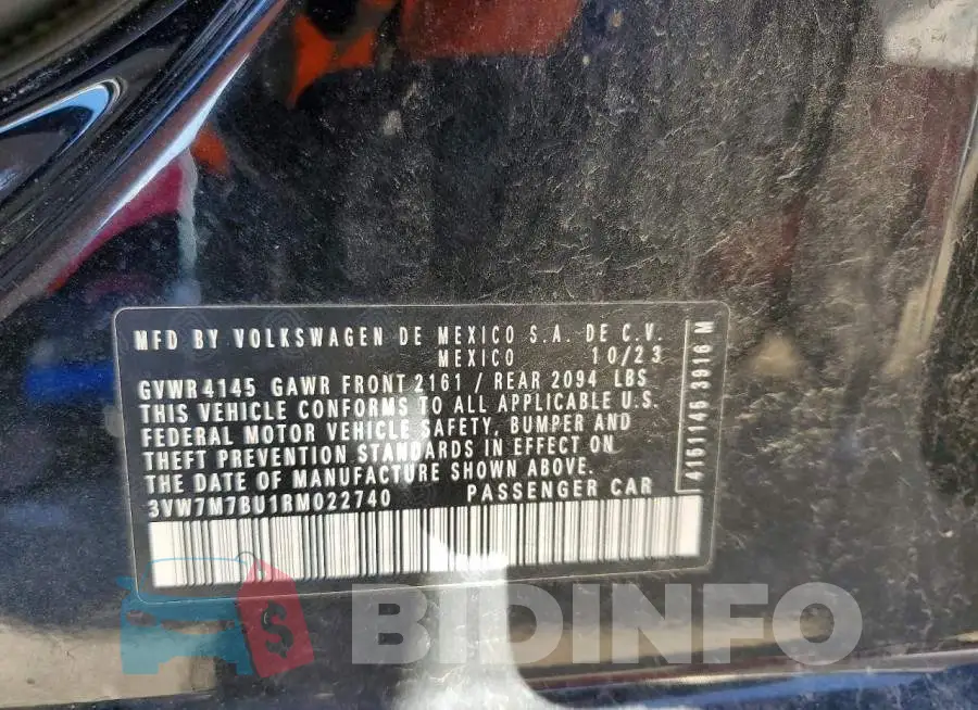 3VW7M7BU1RM022740 Photo# 13