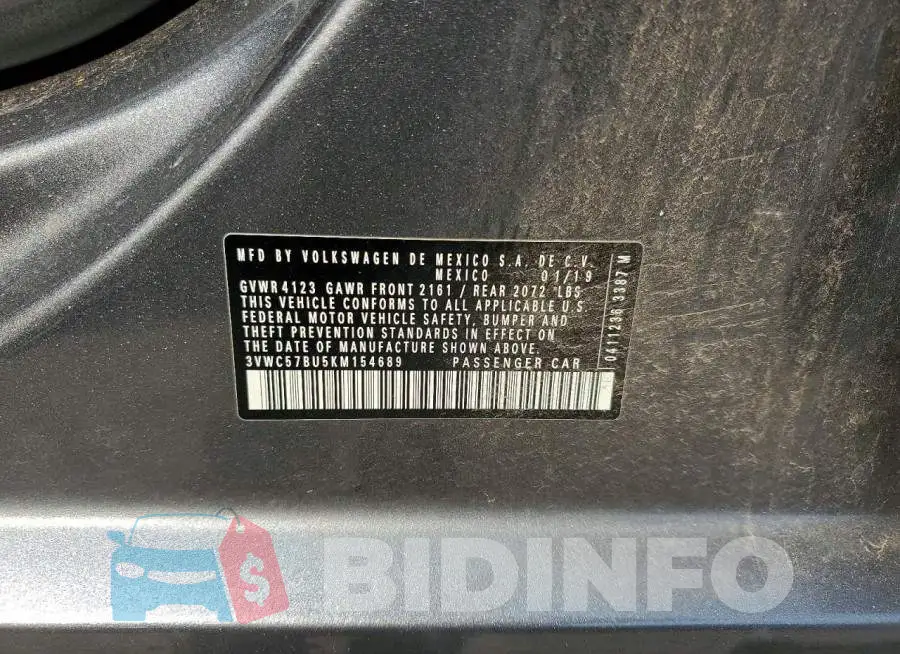 3VWC57BU5KM154689 Photo# 12