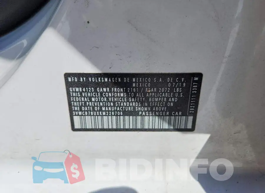 3VWCB7BUXKM226706 Photo# 12