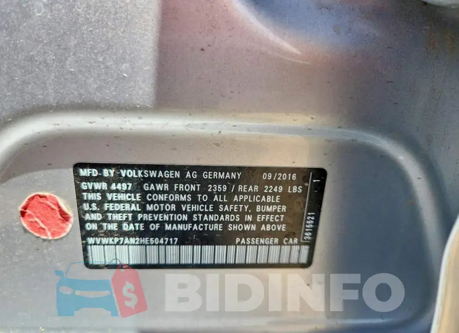 WVWKP7AN2HE504717 Photo# 13