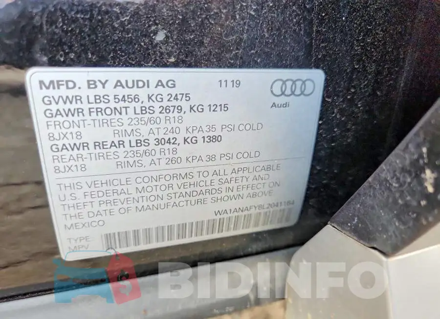 WA1ANAFY8L2041164 Photo# 13