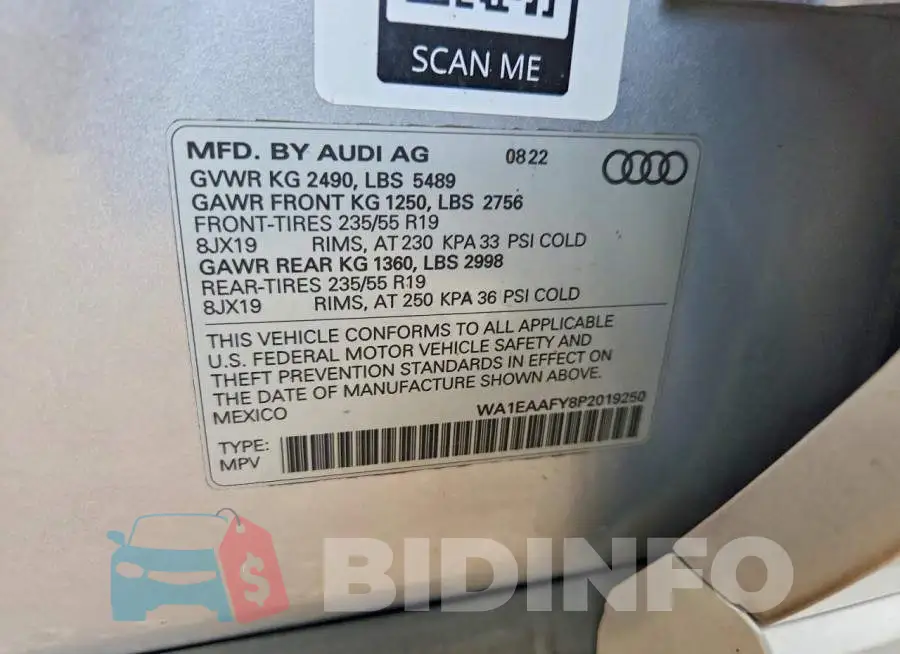 WA1EAAFY8P2019250 Photo# 13