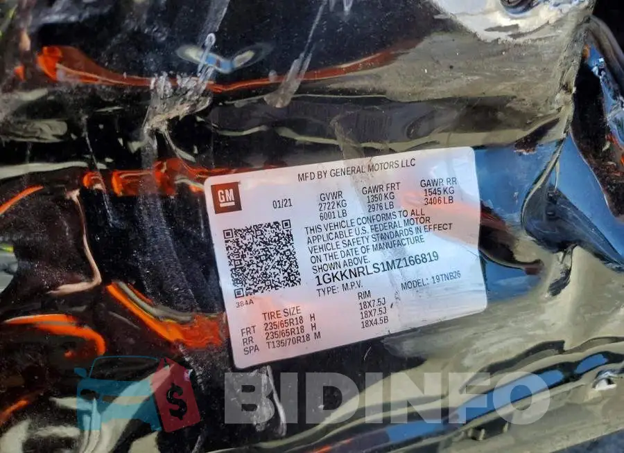 1GKKNRLS1MZ166819 Photo# 14