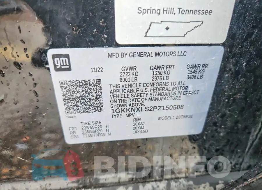 1GKKNXLS2PZ150508 Photo# 13