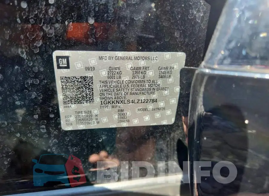 1GKKNXLS4LZ122784 Photo# 12