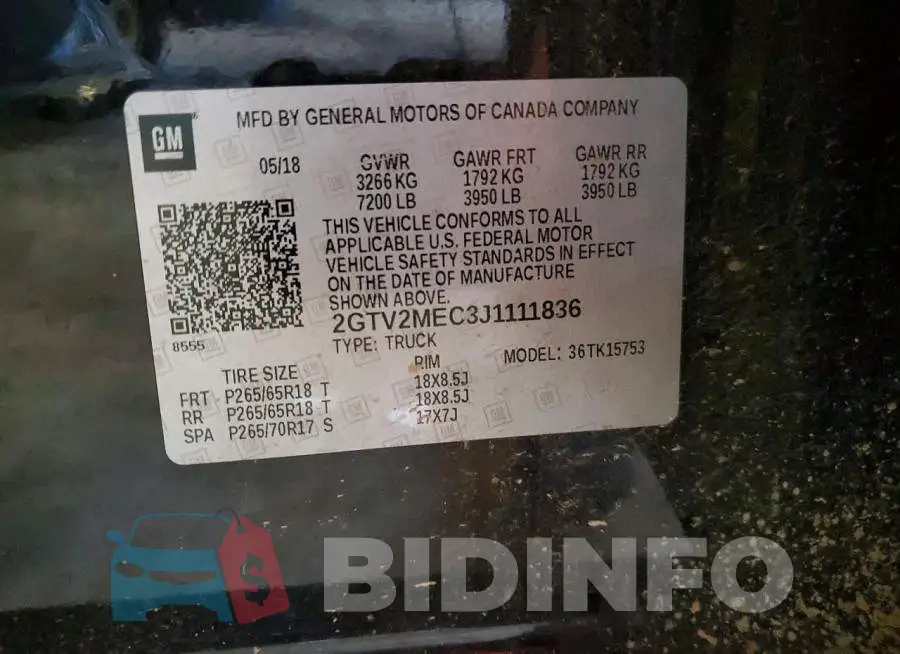 2GTV2MEC3J1111836 Photo# 12