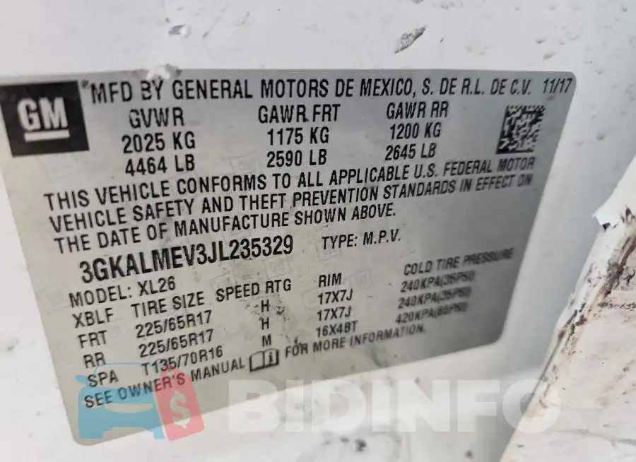 3GKALMEV3JL235329 Photo# 12