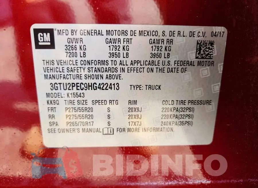 3GTU2PEC9HG422413 Photo# 12
