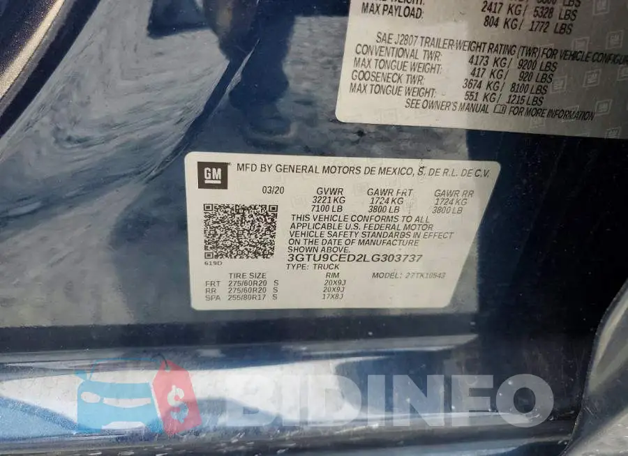 3GTU9CED2LG303737 Photo# 13