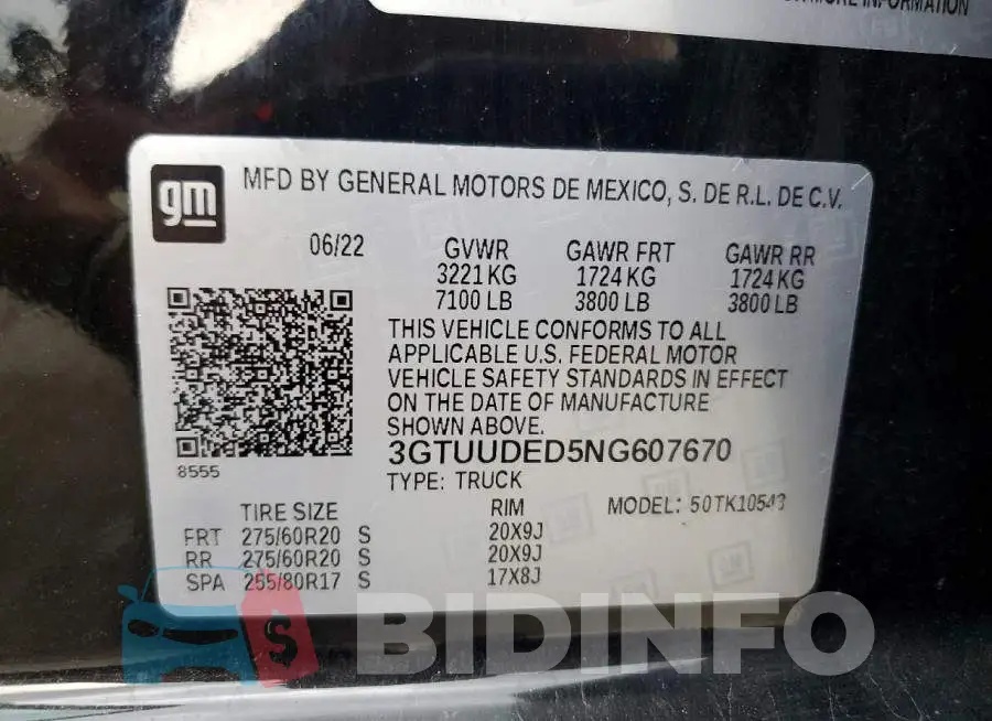 3GTUUDED5NG607670 Photo# 12