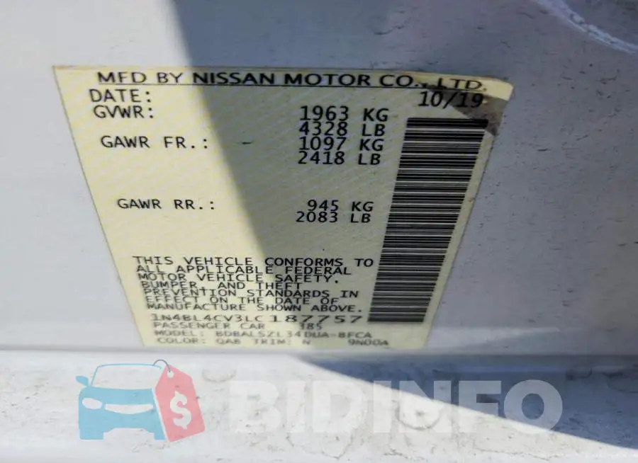 1N4BL4CV3LC187757 Photo# 12