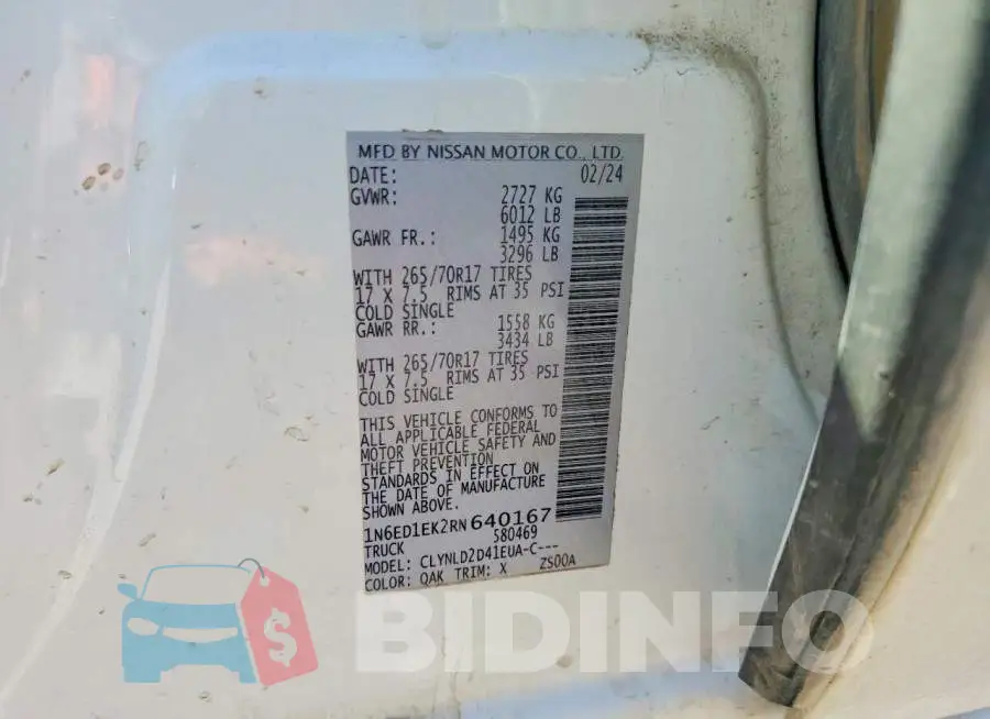 1N6ED1EK2RN640167 Photo# 12