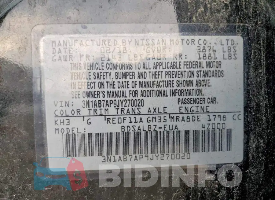 3N1AB7AP9JY270020 Photo# 13