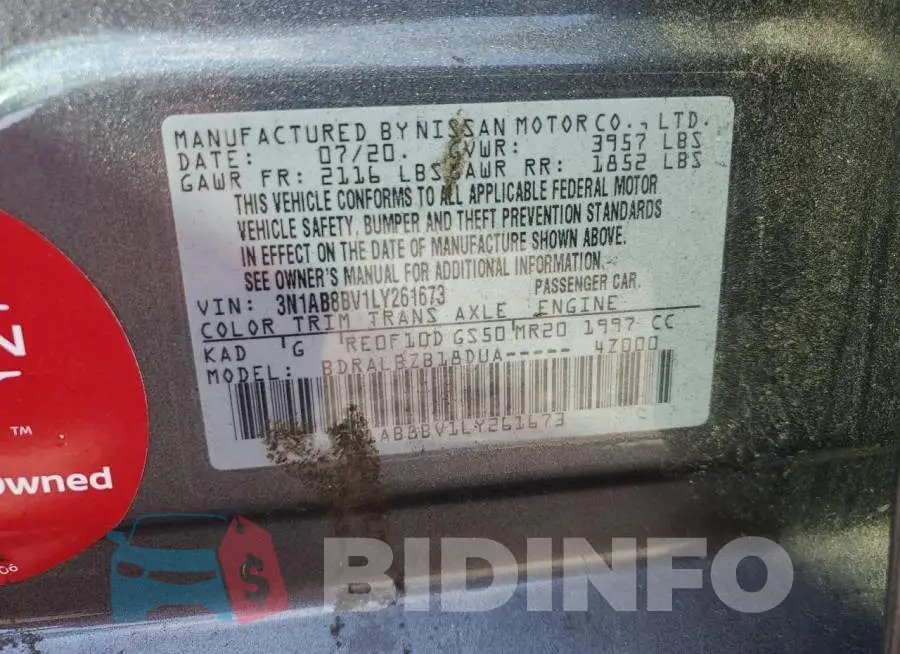 3N1AB8BV1LY261673 Photo# 12
