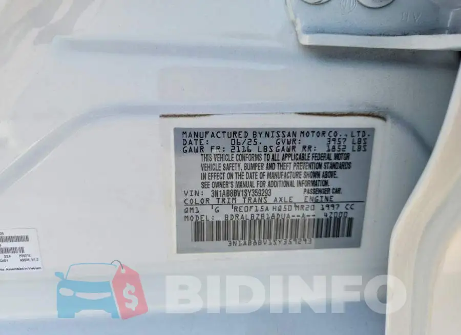 3N1AB8BV1SY359293 Photo# 13