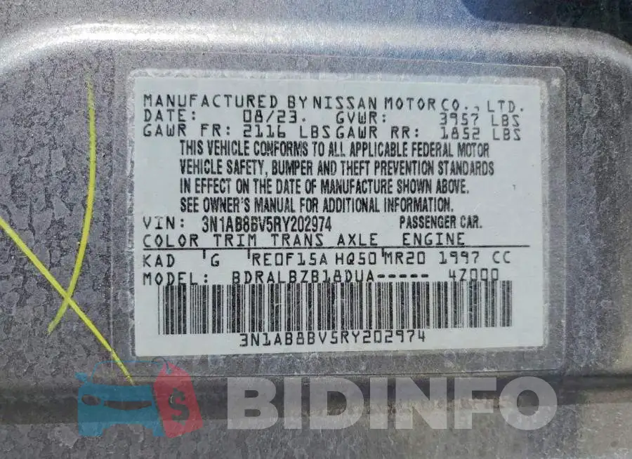 3N1AB8BV5RY202974 Photo# 13