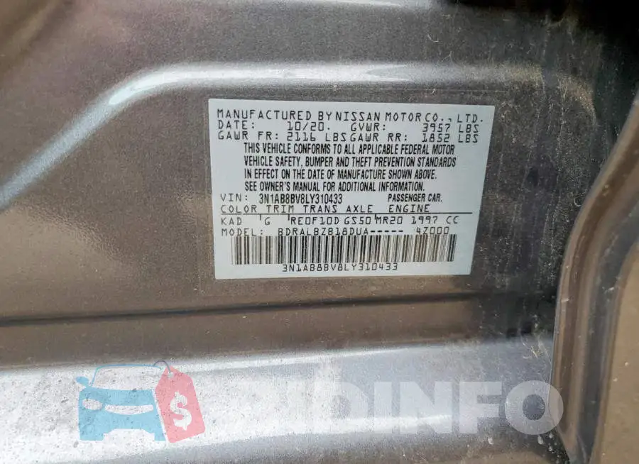 3N1AB8BV8LY310433 Photo# 12