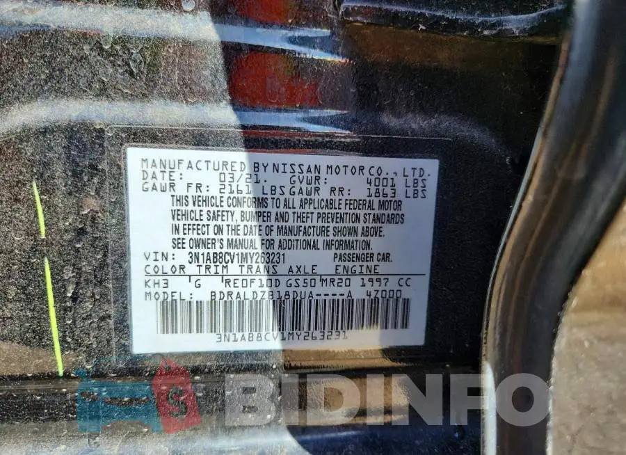 3N1AB8CV1MY263231 Photo# 13