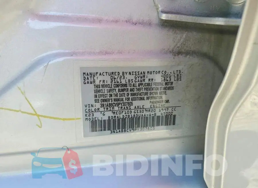3N1AB8CV9PY307805 Photo# 12