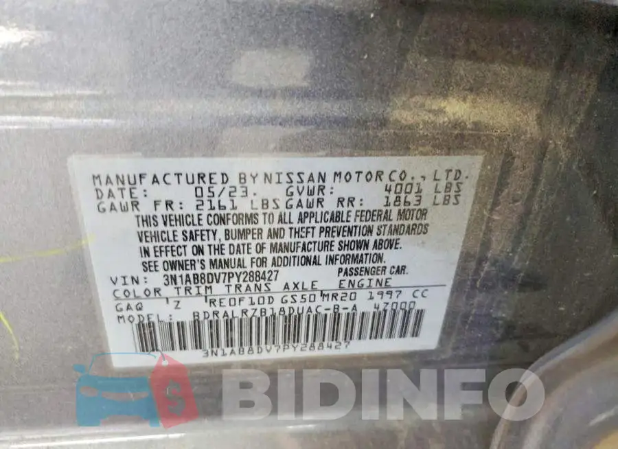 3N1AB8DV7PY288427 Photo# 12