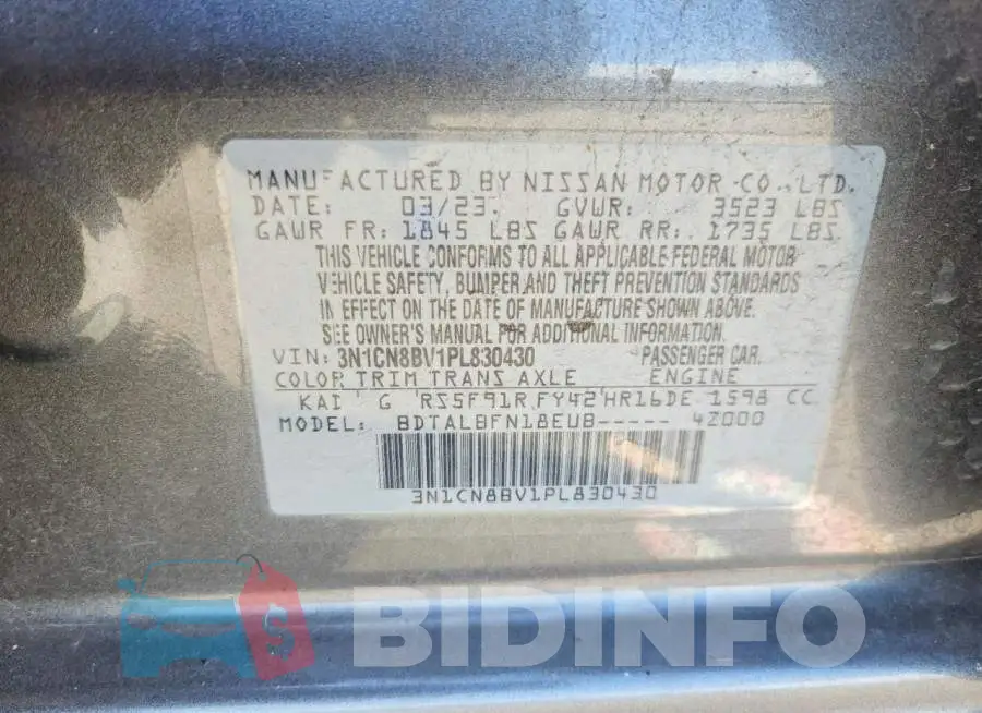 3N1CN8BV1PL830430 Photo# 12